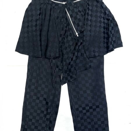 Limi Feu Layered Checker Trousers with Skirt Panel
