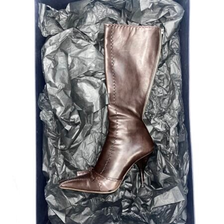 00s Prada stitched leather knee-high boots
