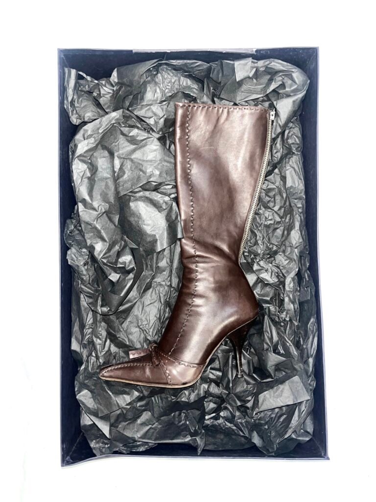 00s Prada stitched leather knee-high boots