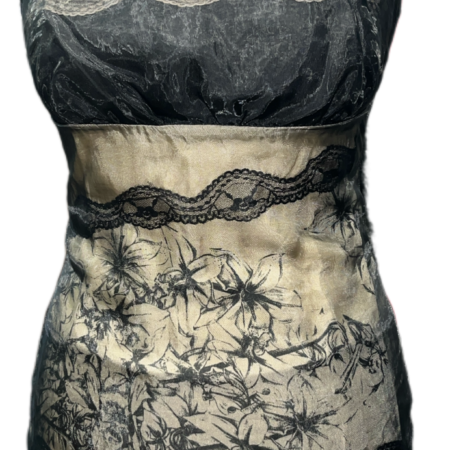 Y2K lace panel mesh tank top made in Italy