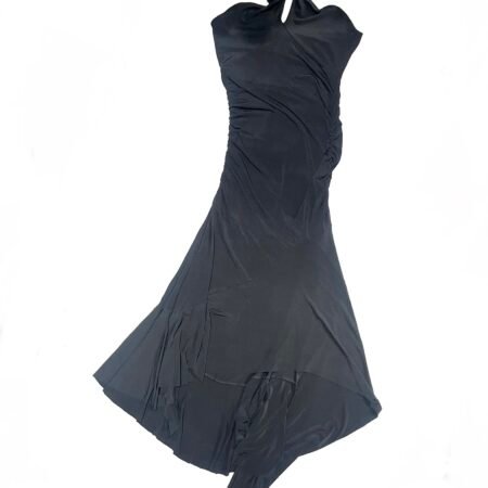 Y2K asymmetrical halter neck backless dress