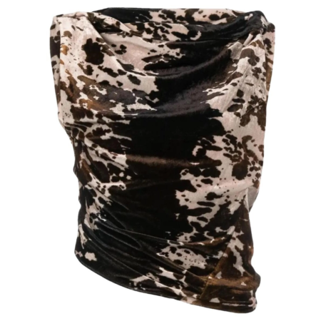 Acne Studios cow print draped velvet top