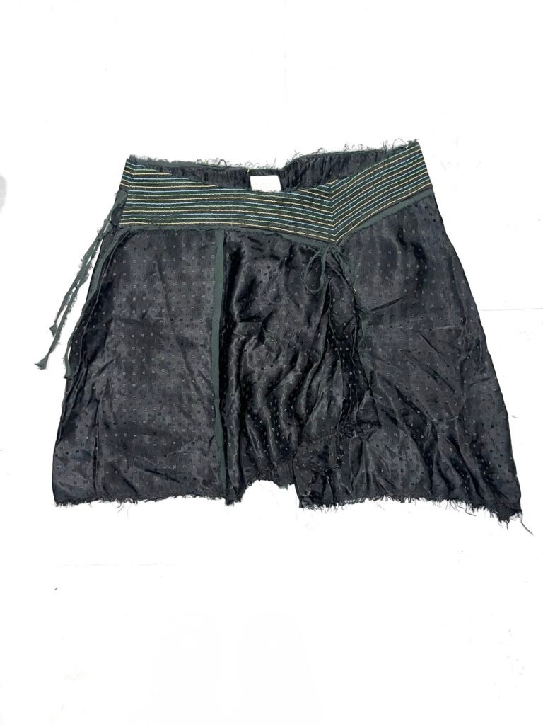 Custo Barcelona deconstructed silk blend mini skirt with raw edges (00s deadstock)