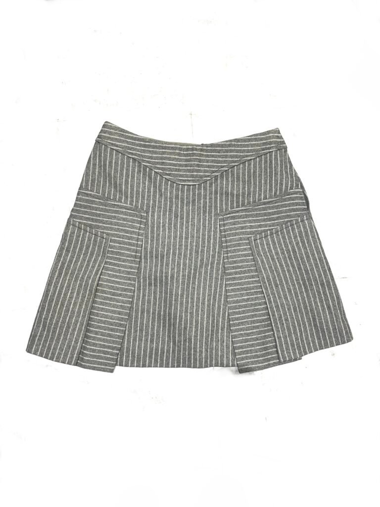 70s Italian structured mini skirt striped wool blend