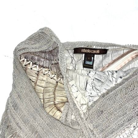 Roberto Cavalli S/S 2011 crocodile print dress with fringes
