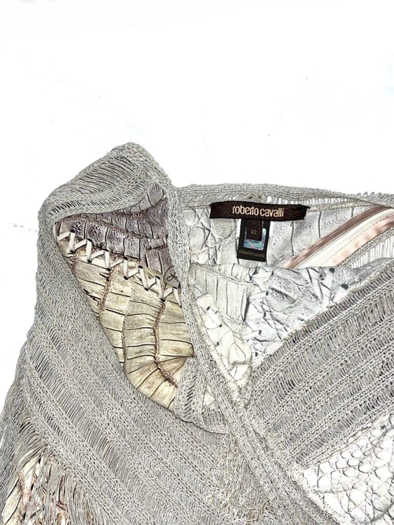 Roberto Cavalli S/S 2011 crocodile print dress with fringes