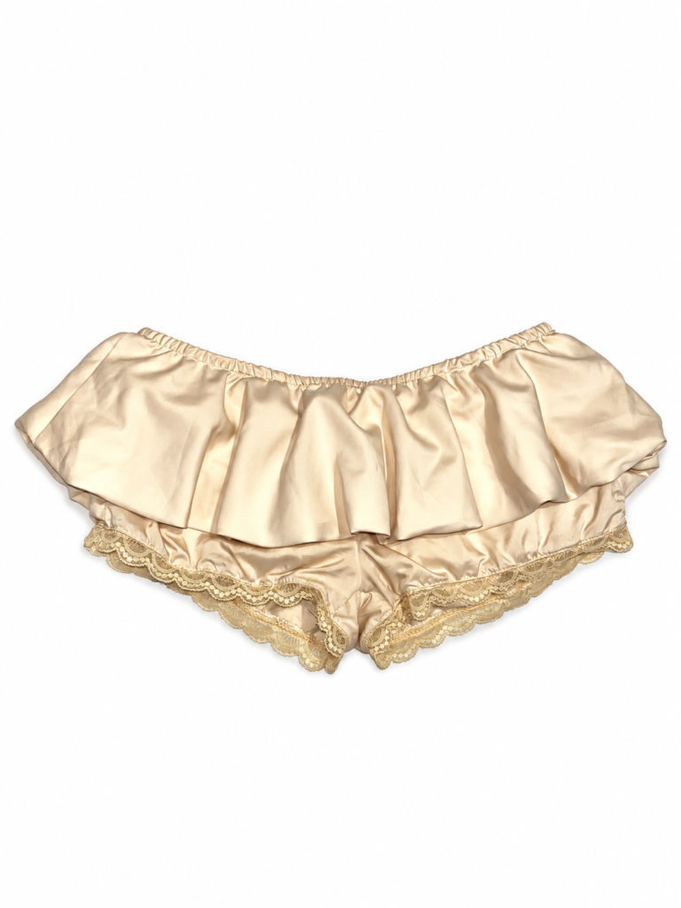 CREAM BUBBLE HEM RUFFLED BLOOMERS