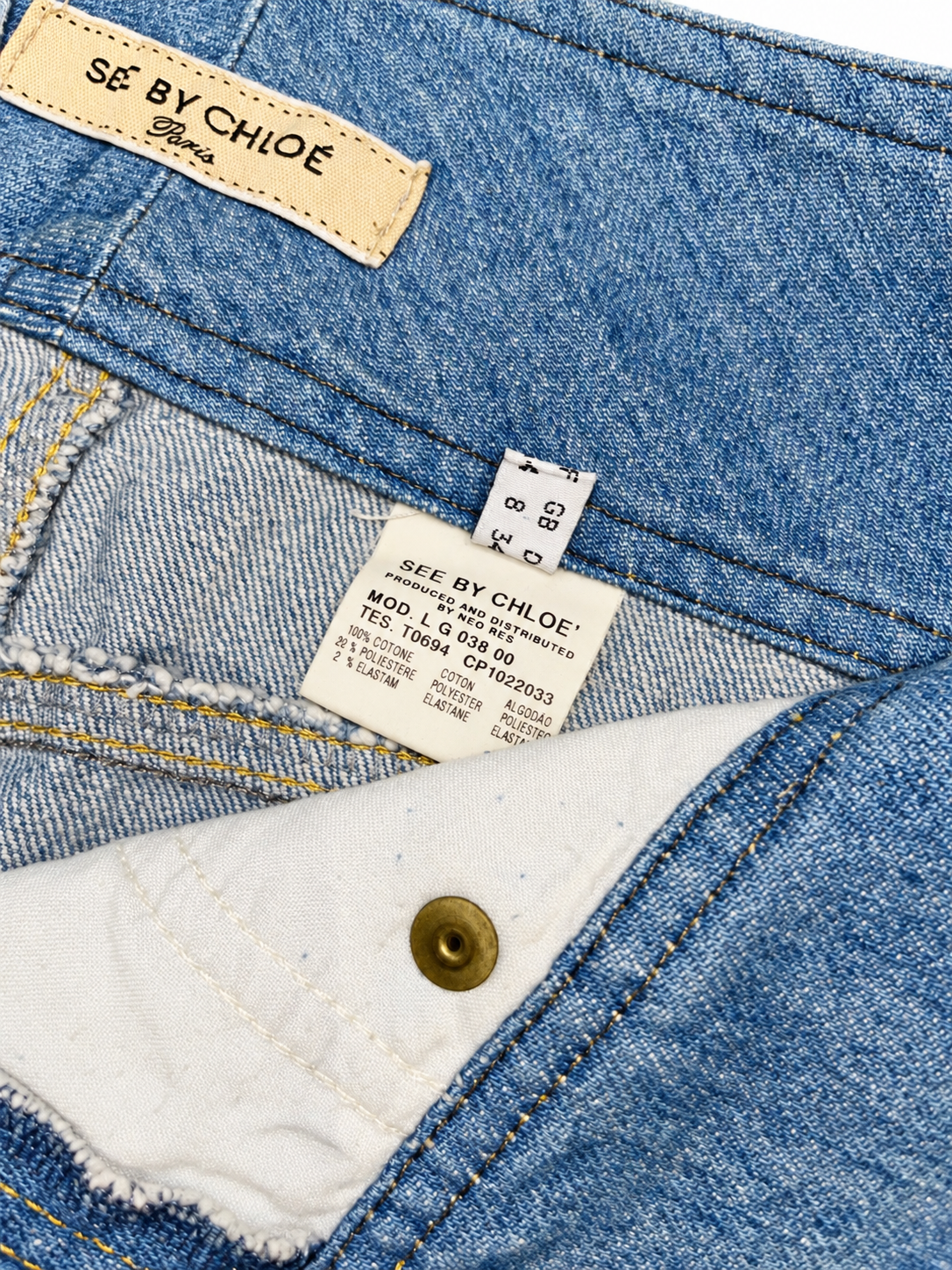 SEE BY CHLOÉ 2000s LIGHT-WASH DENIM MIDI SKIRT - Image 5