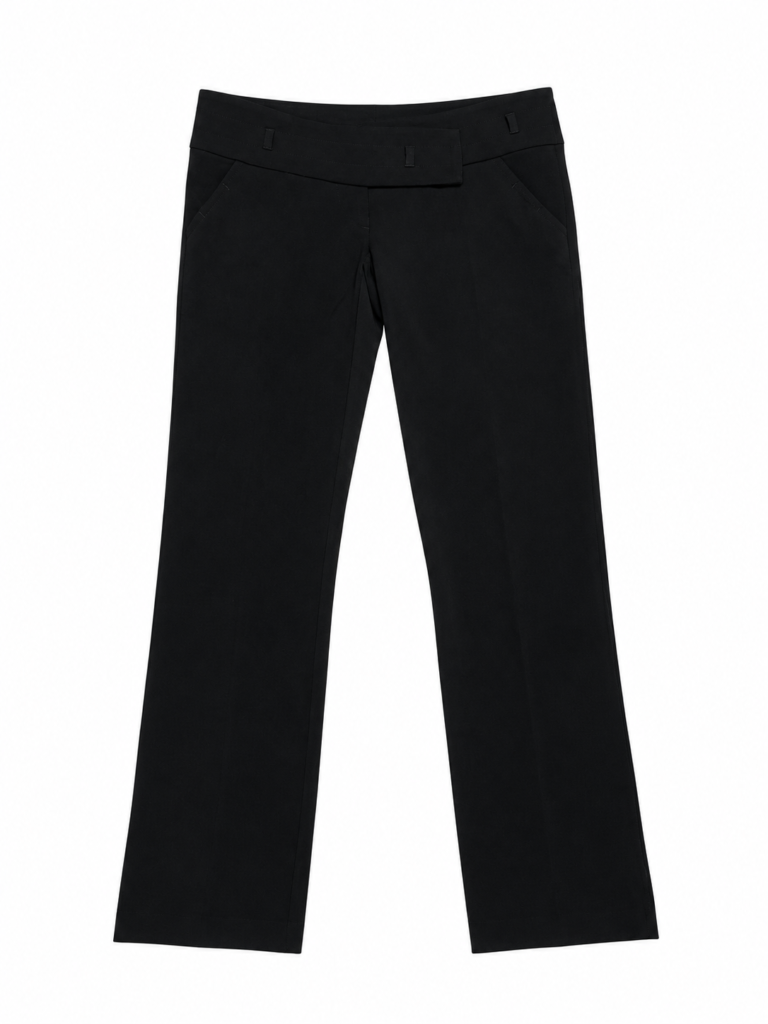 MISS SIXTY Y2K BLACK LOW-RISE BOOTCUT TROUSERS