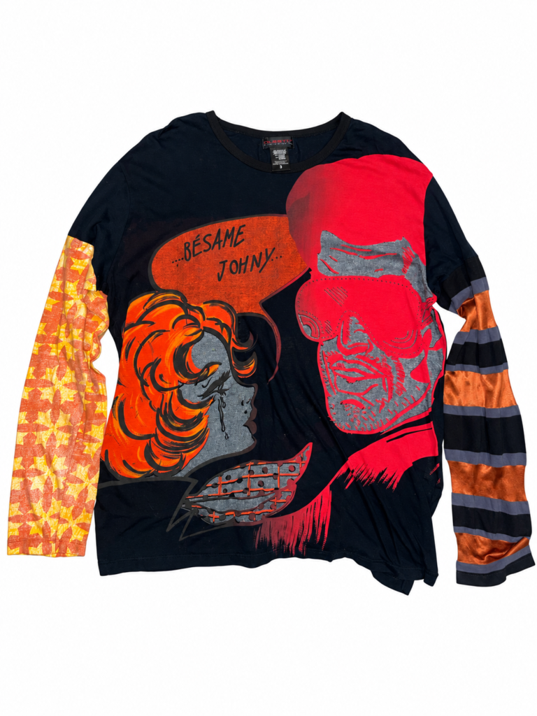 CUSTO BARCELONA Y2K DOUBLE-SIDED GRAPHIC LONG-SLEEVE TOP