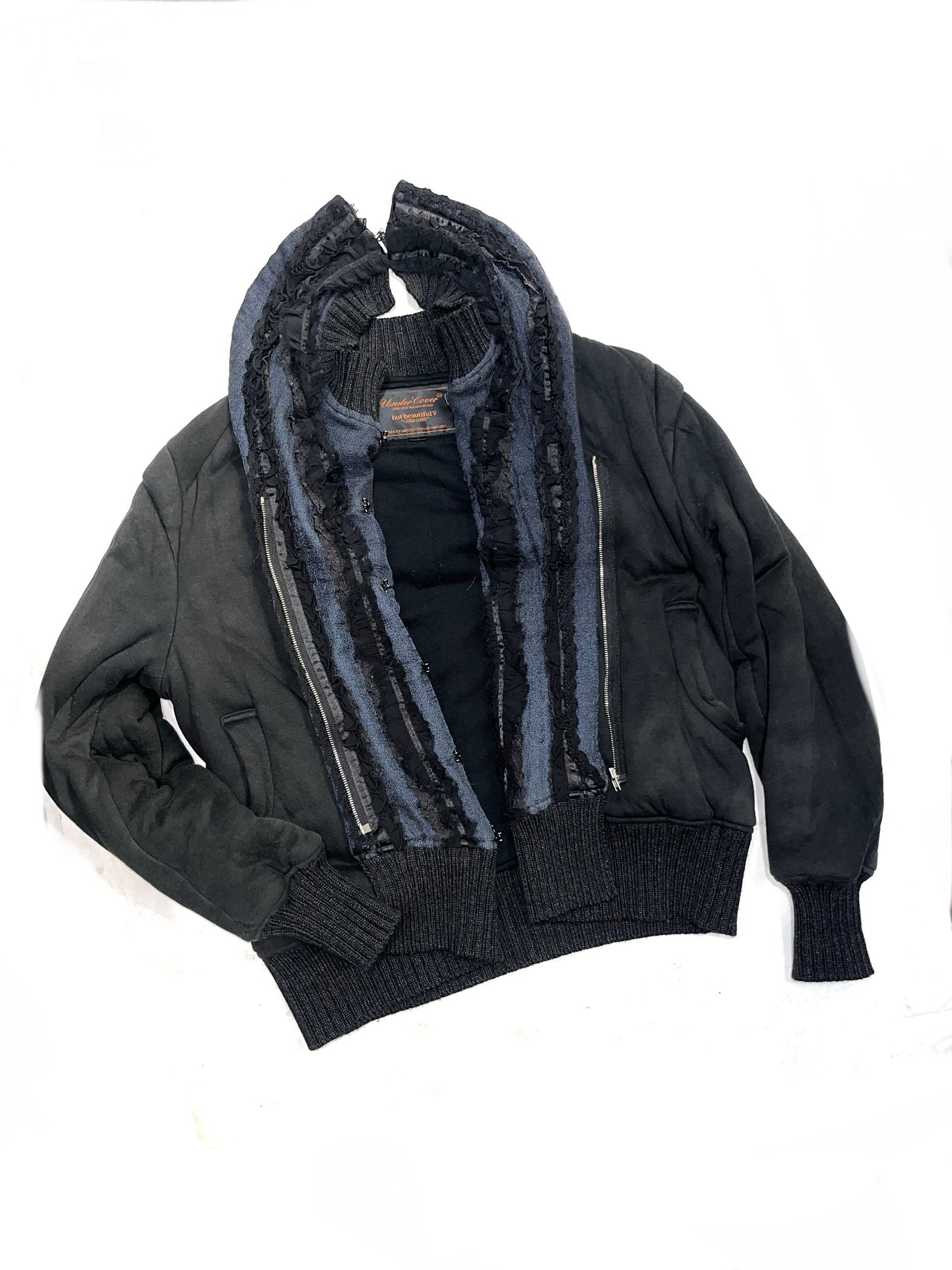 UNDERCOVER 2006–2007AW “BUT BEAUTIFUL V / GURU GURU” FRILL BOMBER JACKET - Image 4