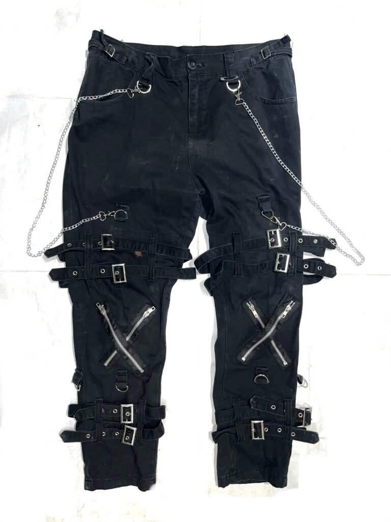 BLACK MULTI-STRAP BONDAGE TROUSERS