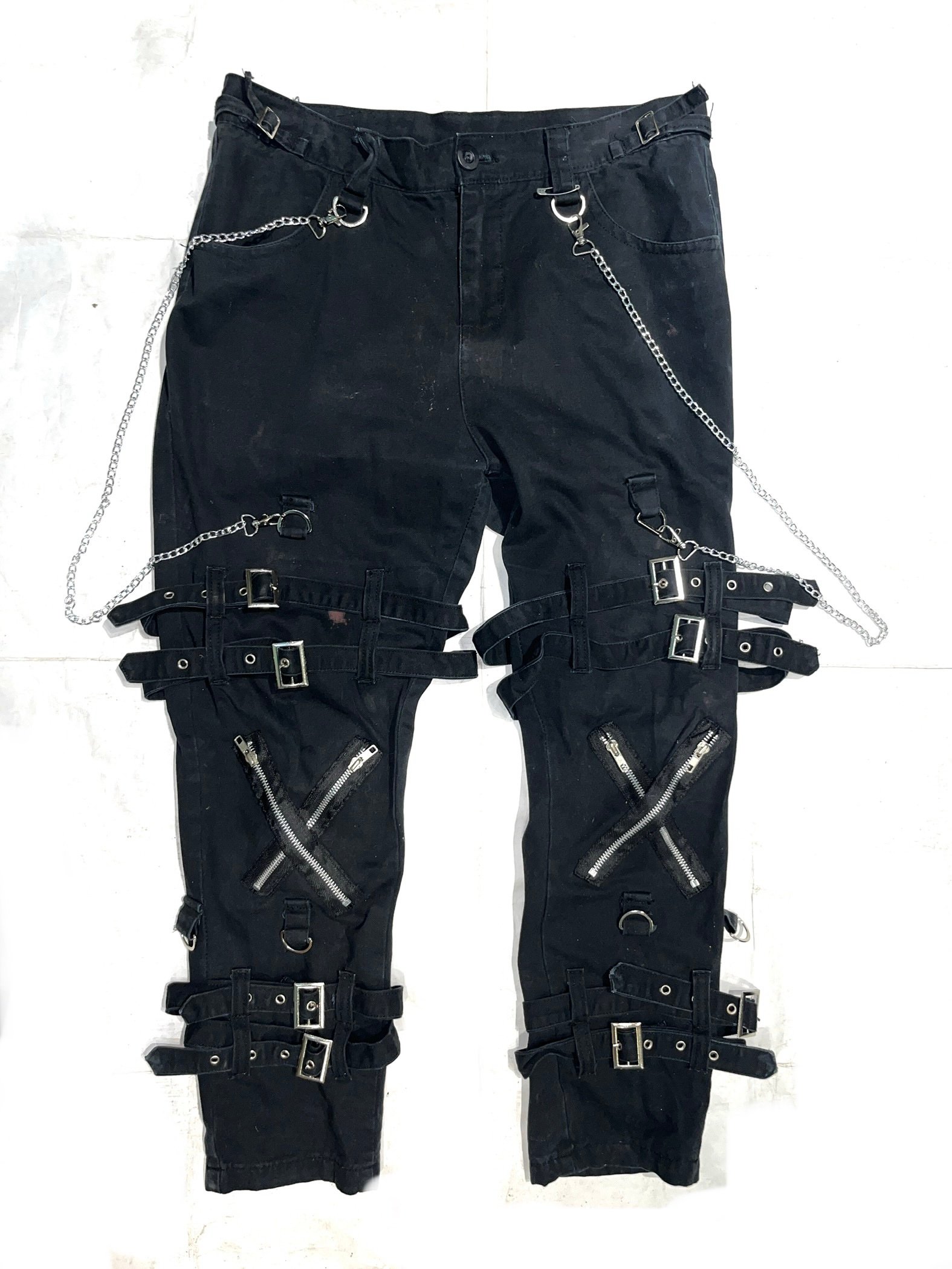 BLACK MULTI-STRAP BONDAGE TROUSERS