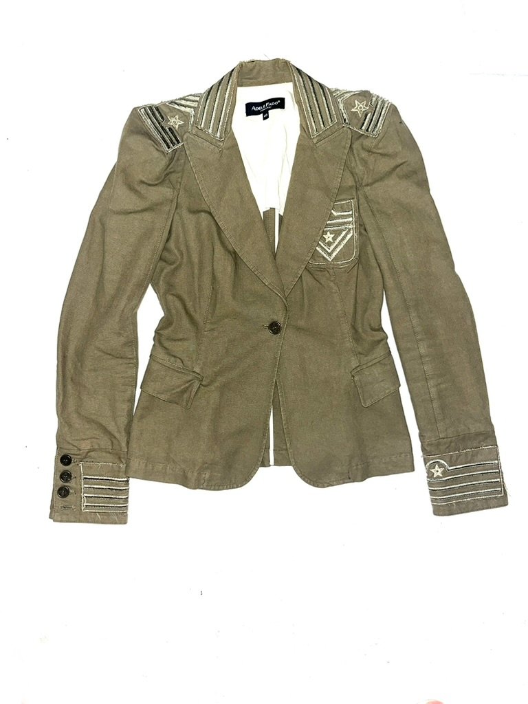 00s Adele Fado star-embroidered military blazer