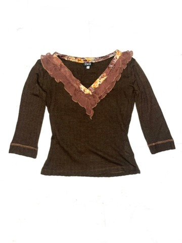 Late 90s–early 00s D&G ruffle-trim wool-blend top
