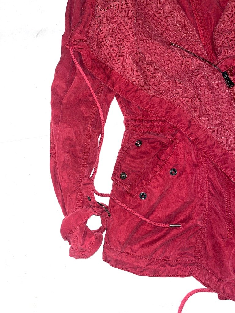 00s Khujo convertible lace-collar utility jacket