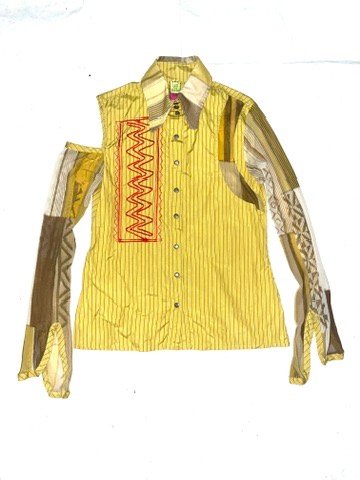 00s Save The Queen detachable-sleeve pinstripe shirt