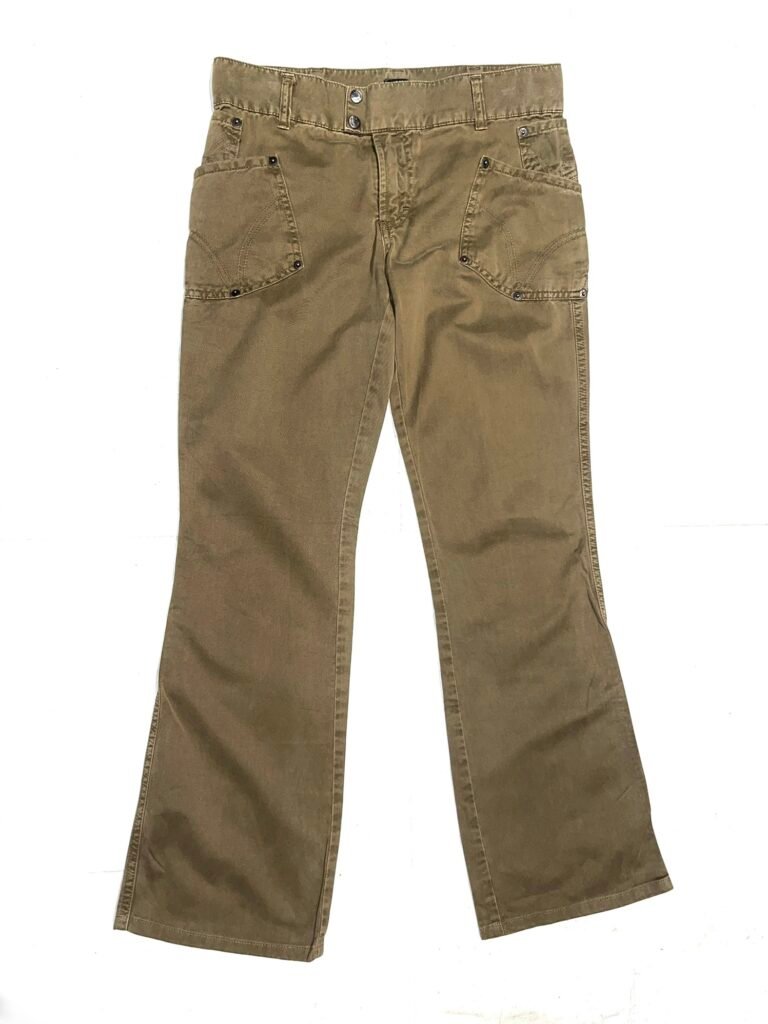Early 00s D&G Blue Jeans Rivet Flare Trousers