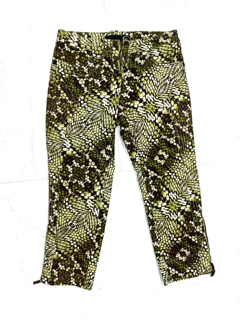 Early 00s Just Cavalli Printed Zip Capri Jeans