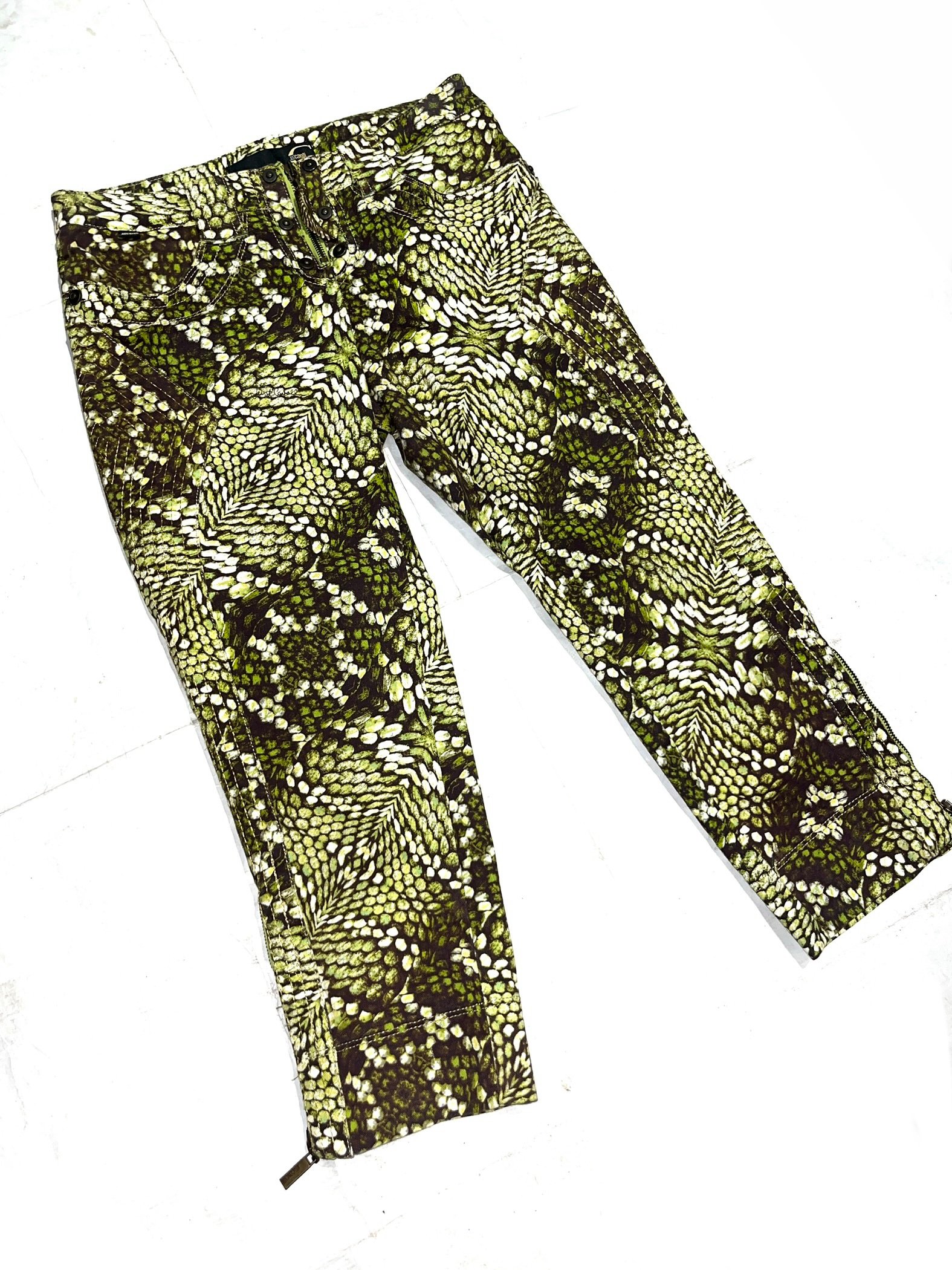 Early 00s Just Cavalli Printed Zip Capri Jeans - Image 2