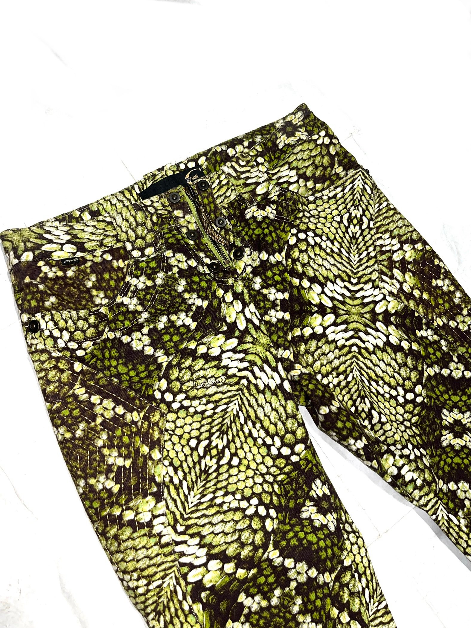 Early 00s Just Cavalli Printed Zip Capri Jeans - Image 3