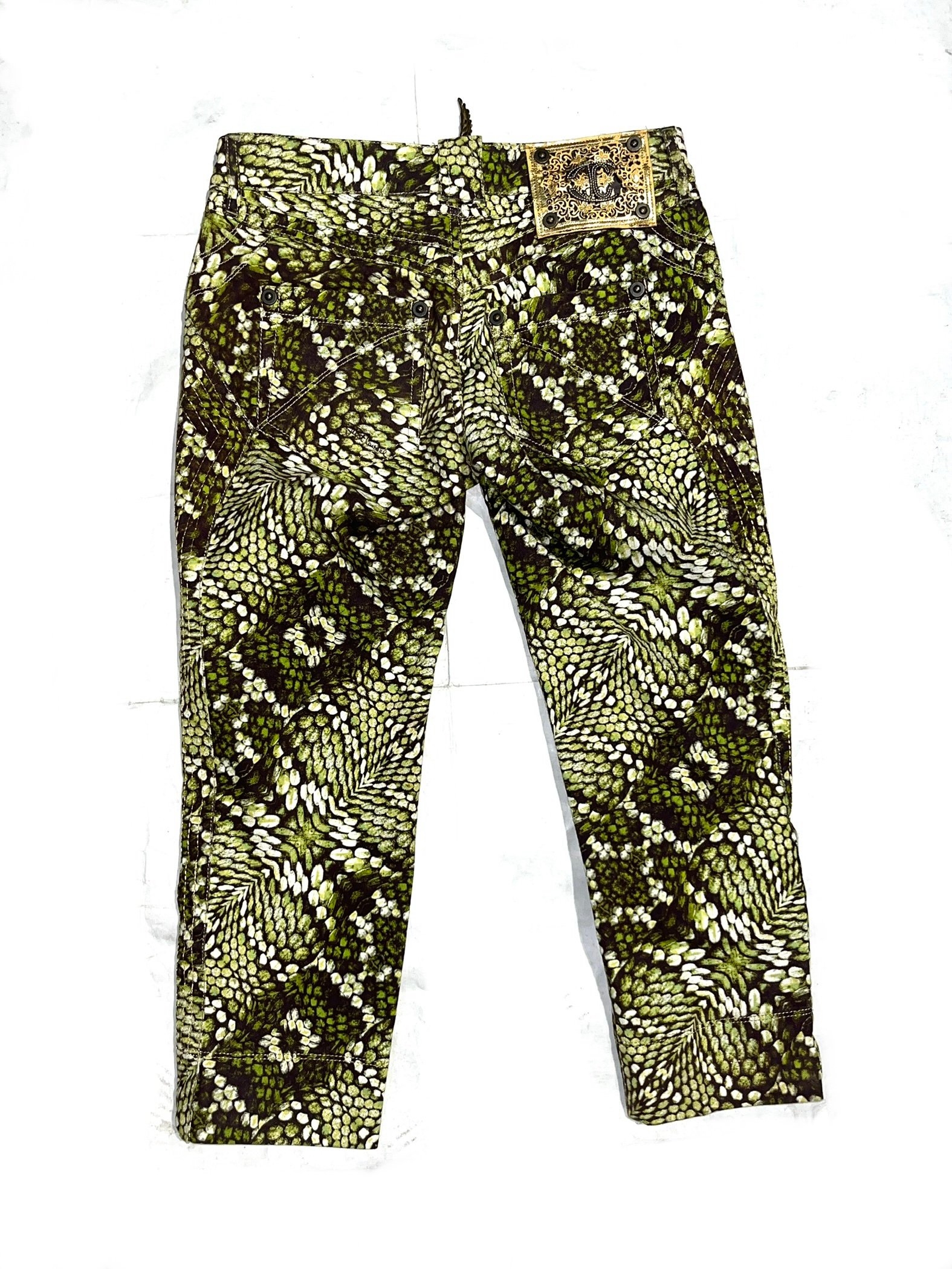 Early 00s Just Cavalli Printed Zip Capri Jeans - Image 8