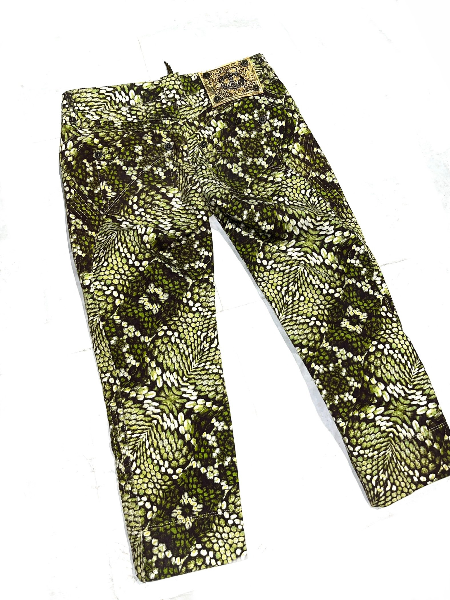 Early 00s Just Cavalli Printed Zip Capri Jeans - Image 9