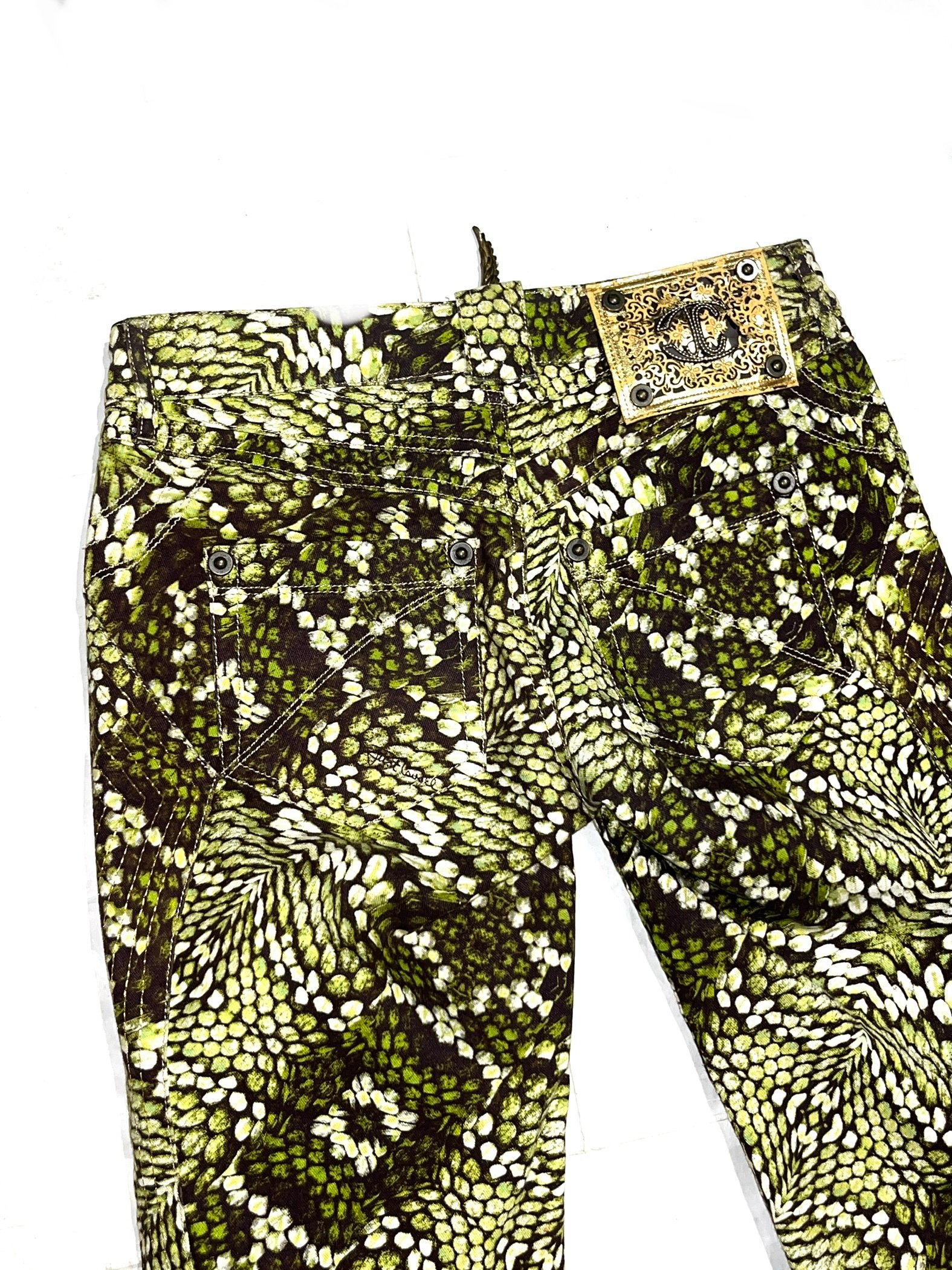 Early 00s Just Cavalli Printed Zip Capri Jeans - Image 10