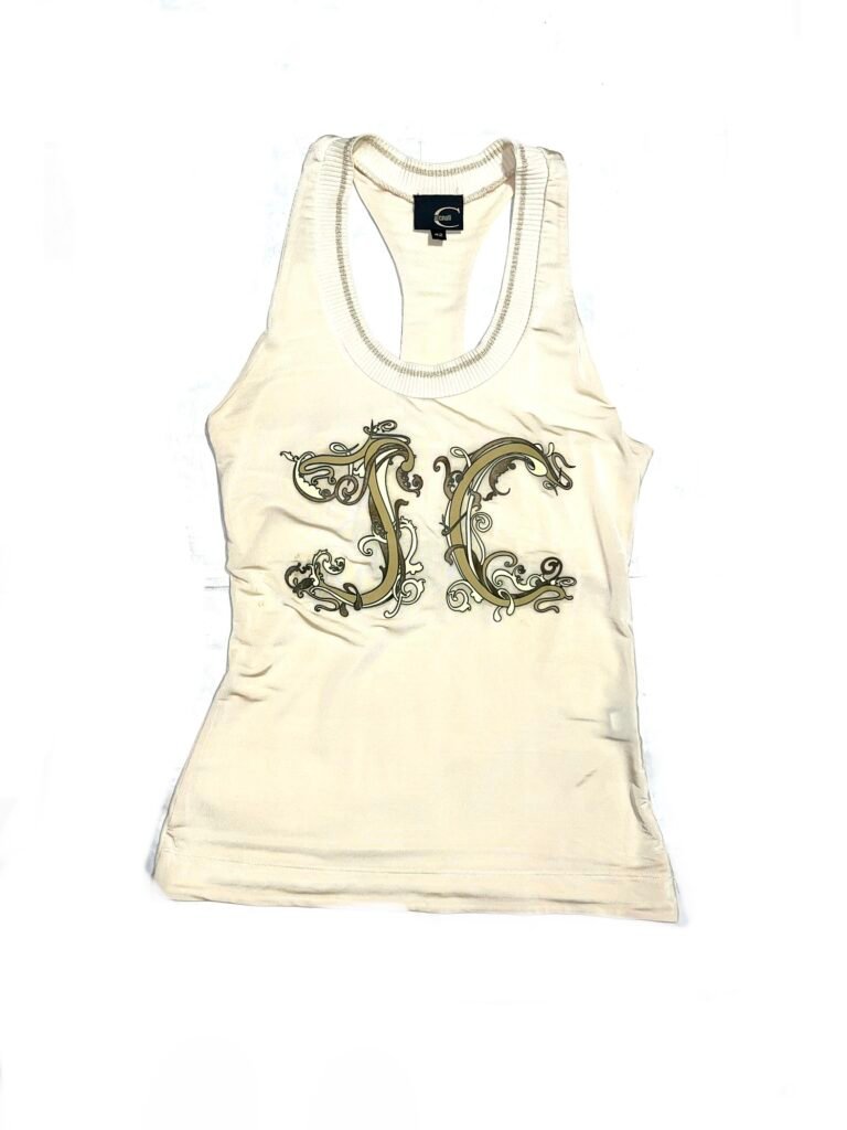 Early 00s Just Cavalli Monogram Racerback Tank
