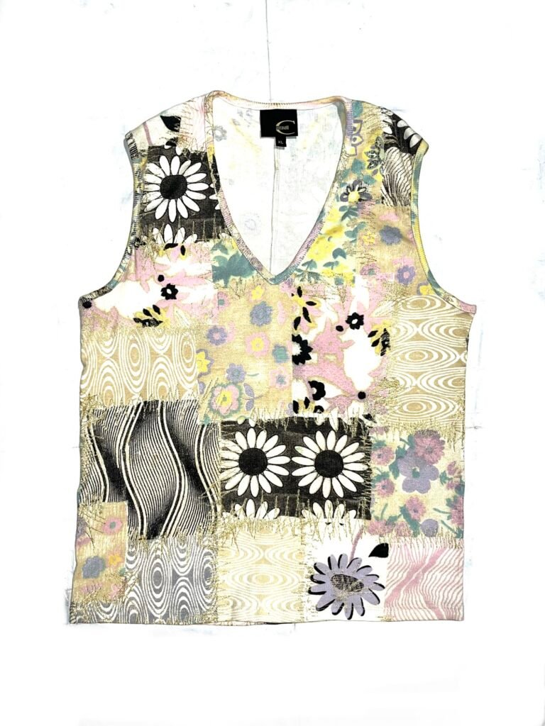 Early 00s Roberto Cavalli Patchwork-Print Top