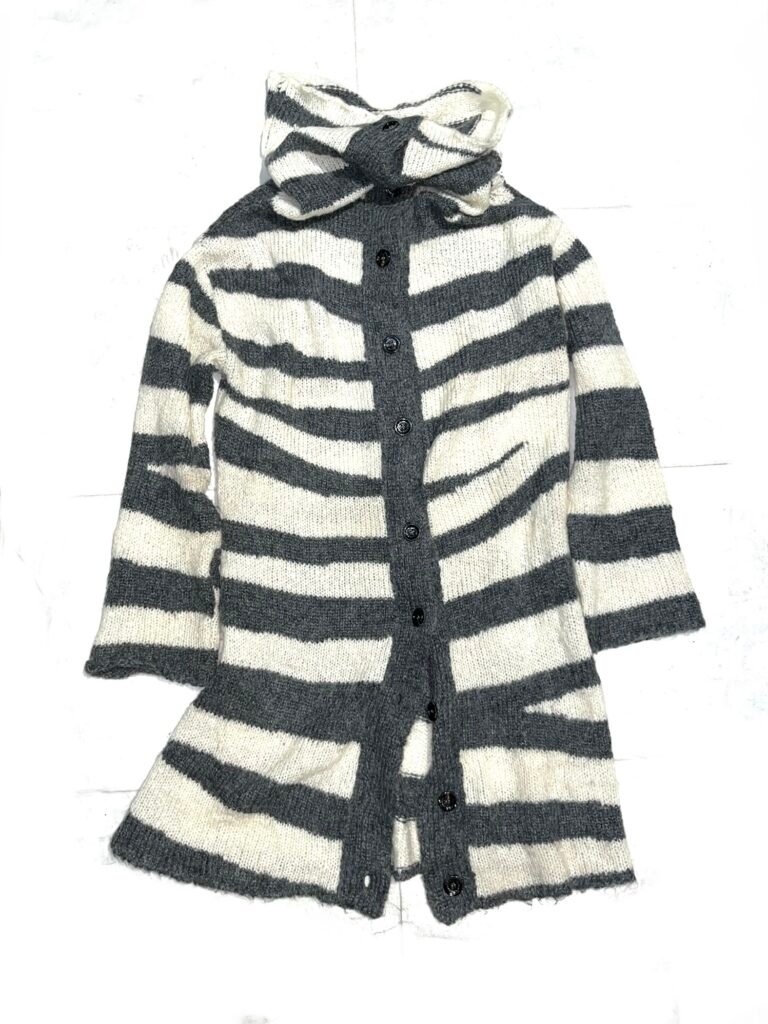 2010s Alexander McQueen Striped Mohair-Blend Coat Cardigan