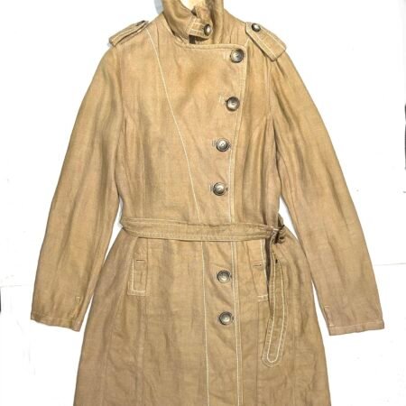 Late 00s Sportmax Linen Belted Trench Coat